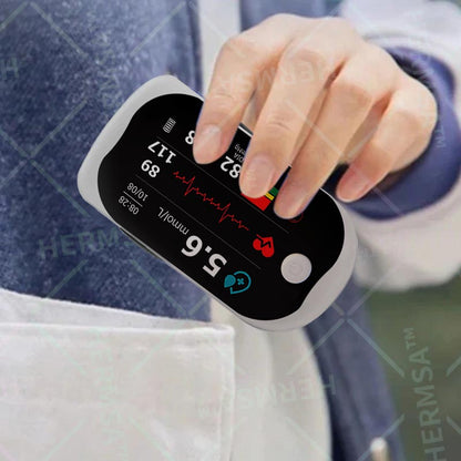 【正規販売店】HERMSA Precision 多機能非侵襲医療機器（血糖値、酸素飽和度、血圧測定用）[99.9%精度]🔥。